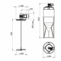 Купить емкость ФМ 240 в обрешетке с лопастной мешалкой
